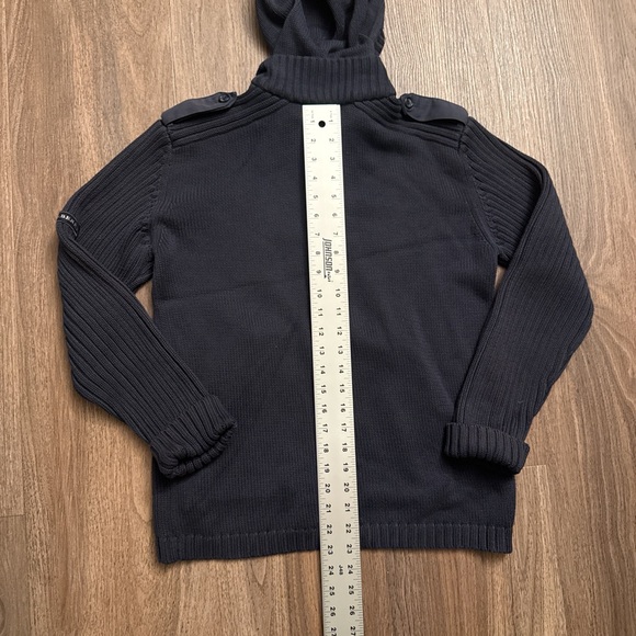 Burberry blue Hooded Cardigan with Elbow Patches - Picture 7 of 7